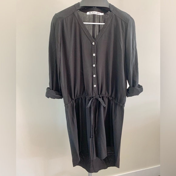 Michael Stars Black Button Down Shirt Dress - Picture 1 of 9